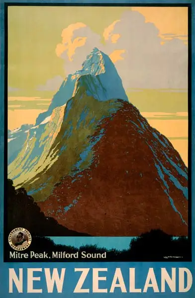 Mitre Peak Milford Sound New Zealand View Art Retro Vintage Canvas Painting Frame Poster DIY Wall Home Posters Decor Gift | Дом и сад