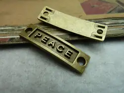 20 шт антикварные бронзовые буквы с креплениями DIY ювелирных изделий