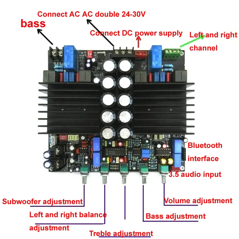 Tda8954-th 2,1 bluetooth Класс D 210 Вт+ 210 Вт HIFi Цифровой Собранный предусилитель LM1036+ NE5532 Плата усилителя C6-003