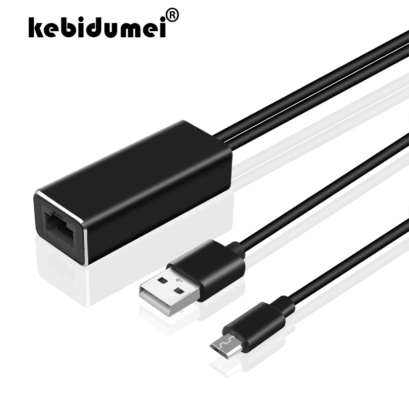 Kebidumei 10/100 Мбит/с ТВ палка HD 480 микро USB2.0 для RJ45 Ethernet адаптер нового огня ультра