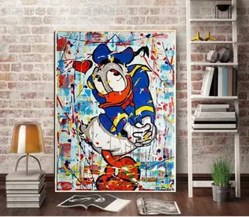 

hand painted graffiti popular art alec monopoly on canvas painting good for bedroom decoration