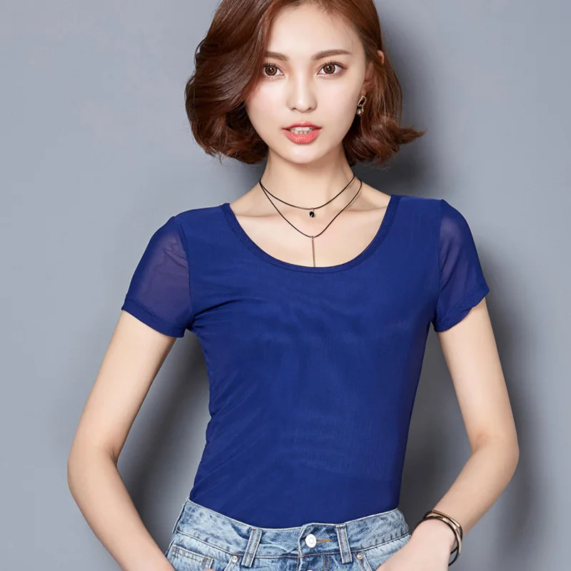 8 Colors Mesh T Shirt Women 2018 Summer Short Sleeve O Neck Casual Tshirt Elegant Office Lady T-shirts Tops Plus Size M-3XL A293 8 Colors Mesh T Shirt Women 2018 Summer Short Sleeve O Neck Casual Tshirt Elegant Office Lady T-shirts Tops Plus Size M-3XL A293