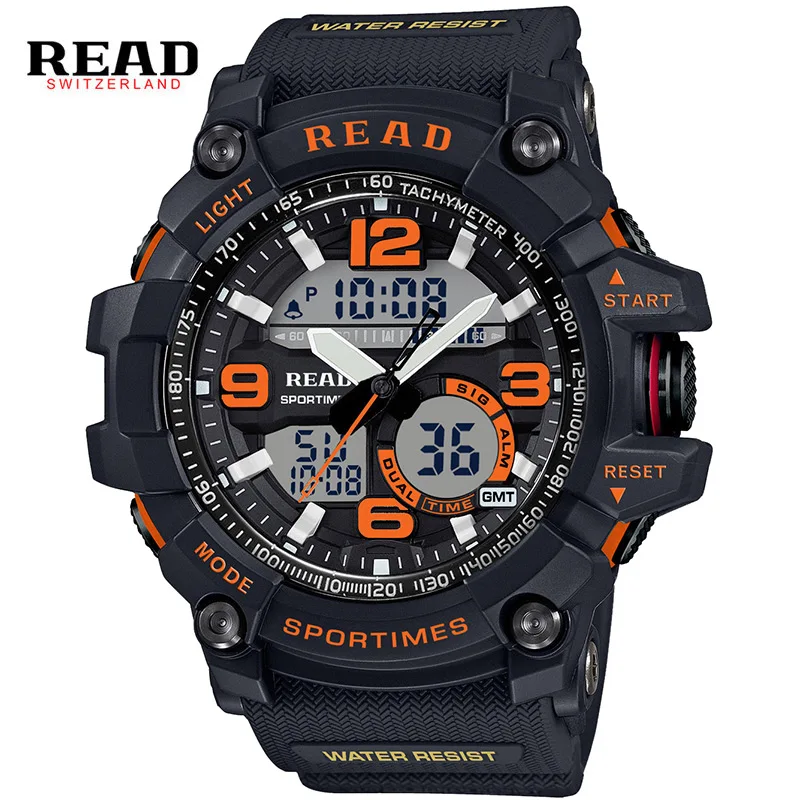 

Sport Watches READ clock electronic 90001 wrist watches for men 2019 Masculino Relogio stopwatch clocks silicone watchband