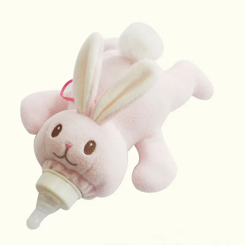 

Cute Baby Kids Cartoon Feeding Bottles Pacifier Plush Toy Bag Milk Bottle Lovely Cartoon Rabbit and Elephant Pouch Toy Cover