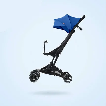 Складной держатель для зонтиков может сидеть, может лежать ультра-легкая портативная детская тележка на самолете для От 0 до 3 лет детская прогулочная коляска - Цвет: Синий