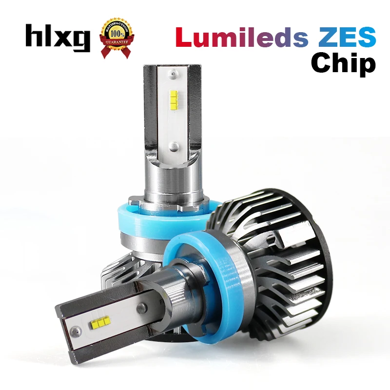 HLXG 1 пара Led H11 Автомобильные фары с Lumileds ZES светодиодные чипы 12000LM 6000K 12V лампы