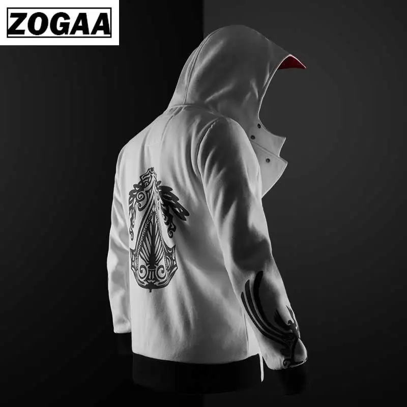 ZOGAA Mens Jacket Coat Hoodie Men Casual Hoodies Sweatshirts Plus Size Printed Autumn Hooded Coat Men Sweatshirt Male Outwear
