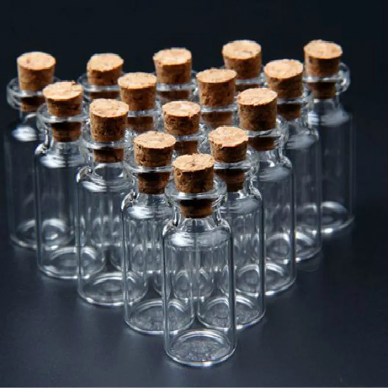 20Pcs/set 16x35mm 2ML Tiny Small Clear Cork Glass Bottles Vials For