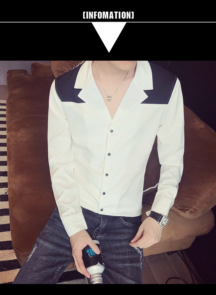 Корейская мужская одежда, осенняя Роскошная Клубная рубашка для мужчин с длинными рукавами и розой, мужская рубашка Kemeja Pria Camisa Masculina