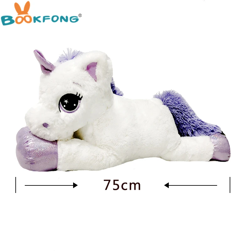 75 см гигантский единорог плюшевые игрушки большой единорог кукла милые животные мягкие Unicornio мягкая подушка детские игрушки для девочек