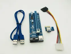 50 шт. VER 007 60 см USB 3,0 кабель переходная карта pci-e карты PCI Express 1x к 16x слот Extender SATA к 4Pin мощность шнур для BTC LTC добыча