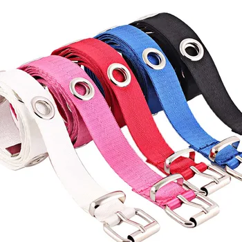 

Big Hole Canvas Long Casual Belt Waist Belt Women Man Canvas Belt Boy Girl Metal Female Belt