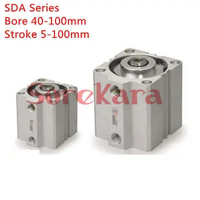 

SDA63x45 Air Cylinder Double Acting Single Rod Compact Cylinder Bore 63mm Stroke 45mm SDA63-45 AIRTAC Type