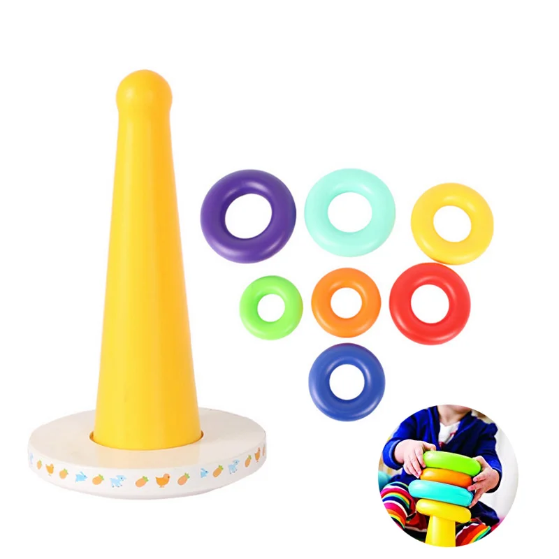 Children Toy Stack Up Rainbow Tower Rings Music Tumbler Baby Kids Stacking Intelligent Development Educational Toys YJS Dropship