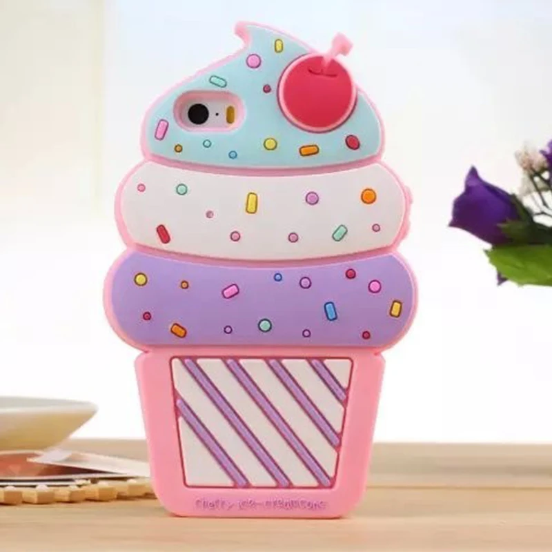 

Cherry Cake Ice Cream Cupcake Silicone Case for IPhone 7 6 6S Plus 5 5S SE ,For Samsung Galaxy S3 S4 S5 S6 S7 Edge S8 Plus