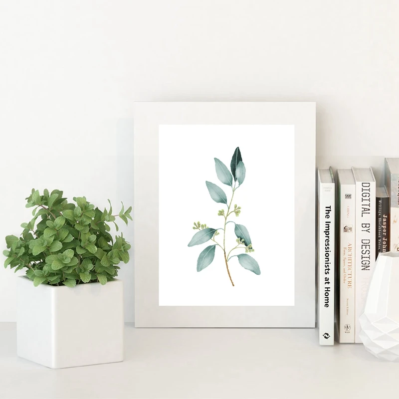 Eucalyptus Watercolor Prints Home Decor