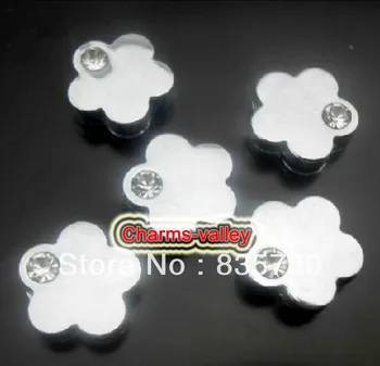 

8MM One Rhinestone Flower Slide Charms Collar Charms DIY Accessories Fit 8mm Bracelets