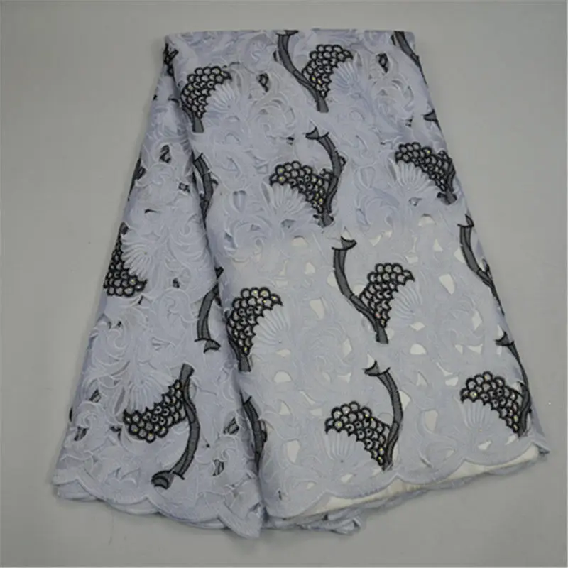 

Latest Swiss Voile Lace 2018 White Beautiful Nigeria Voile Swiss Lace Fabric with Beads African Swiss Cotton Voile Lace Fabric