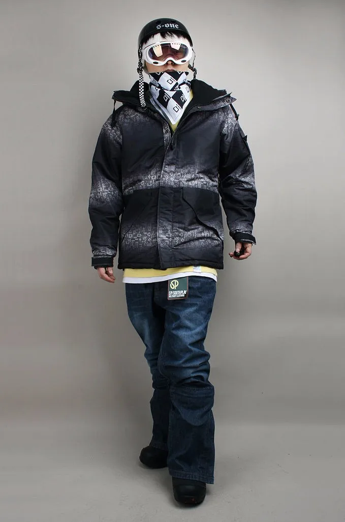 Новое издание "SouthPlay" Зимний Сезон Водонепроницаемый 10000 мм согревающий (черная двухцветная куртка + джинсовые штаны) Наборы