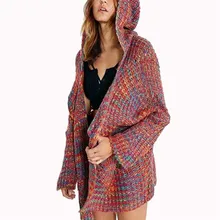 Шикарный Кардиган с длинным рукавом, женские повседневные кардиганы, женские топы, верхняя одежда с капюшоном, зимний женский свитер, Roupas Feminina# F#40NV01