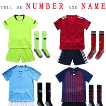 Мальчики Salah футбол дизайнерское Джерси 19 Survetement Футбольная форма дети тренировочные майки Настроить Детская Футбольная форма