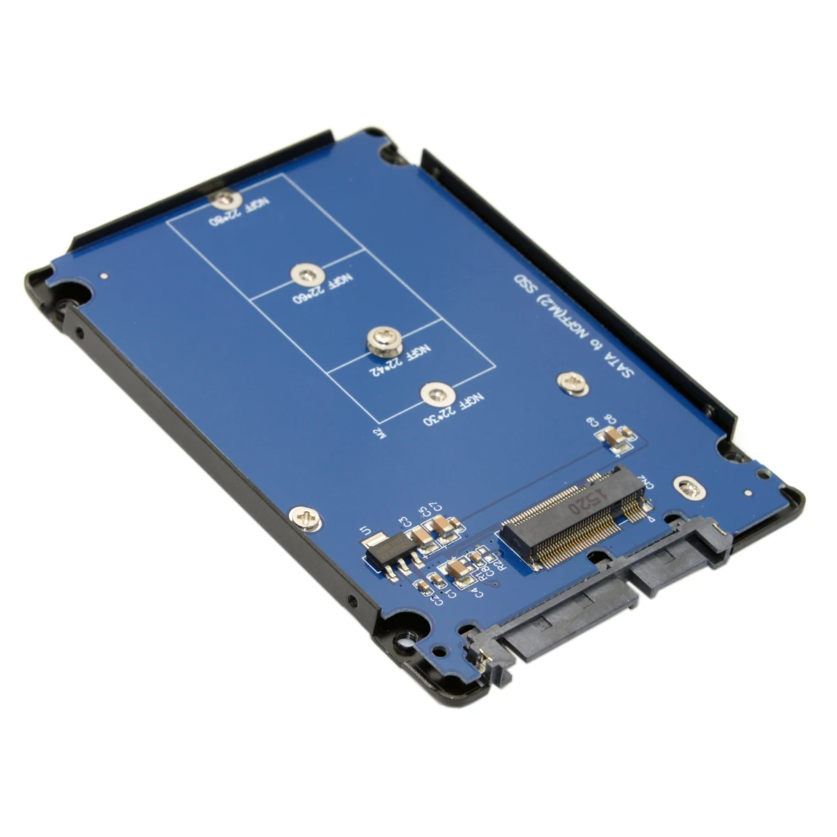 

CYDZ B+M Key Socket 2 M.2 NGFF (SATA) SSD to 2.5 SATA Adapter Card Adapter with Black Metal Case