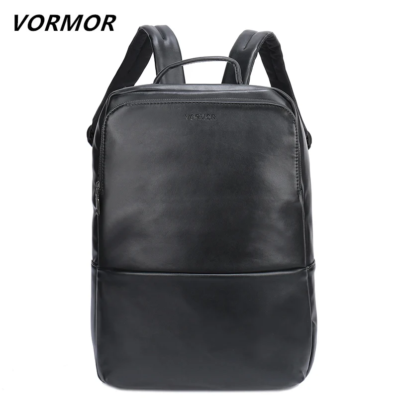 

2018 VORMOR Brand waterproof 14inch laptop backpack men leather backpacks for teenage travel backpack bag male