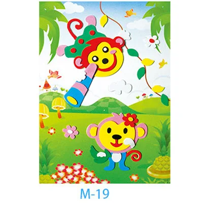 1 шт. EVA трехмерные наклейки Детские ручные наклейки DIY головоломка игрушки родитель-ребенок производственное искусство для детского сада класс - Цвет: M19