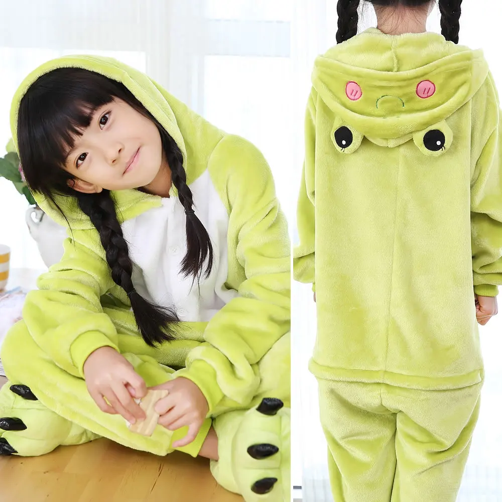 Детские фланелевые пижамы с динозаврами и животными толстовка с капюшоном, одеяло осенне-зимняя цельная Пижама для девочки CLS272 - Цвет: 19