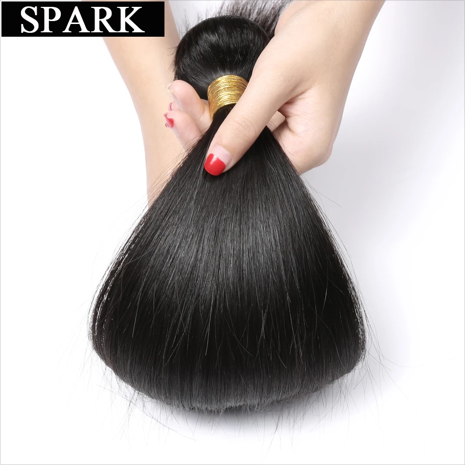 SPARK Hair, бразильские натуральные волосы, прямые, 1 шт., вплетаемые пряди, необработанные человеческие волосы для наращивания, можно окрашивать и отбеливать