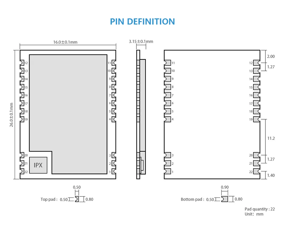 E22-230T22S SX1262 IPEX 230mhz rf module (2)