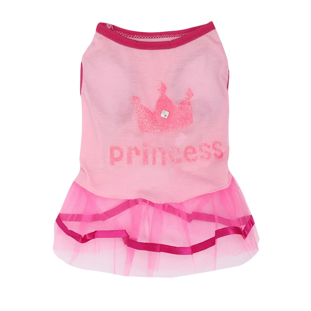 Дышащая летняя юбка для собак, повседневные элегантные кружевные платья принцессы с принтом короны для маленьких собак, Vestidos Para Perras