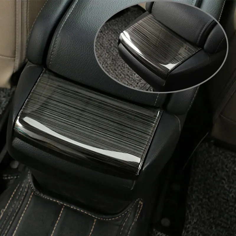 Авто Стайлинг подлокотник крышки коробки Нержавеющая сталь наклейки для Honda Civic 10th 10gen аксессуары для Civic - Название цвета: Black