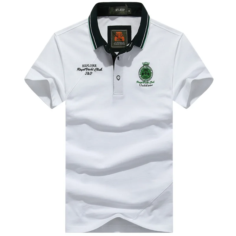 

AFS JEEP Brand Polo Shirt Men's Polos para hombre Summer Polos Tops&Tees Cotton Breathable tee shirt homme Plus Size M-XXXL