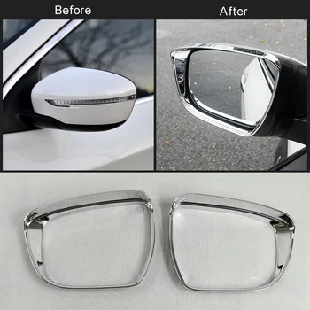 

For Nissan Qashqai 2014 2015 2016 2017 ABS Chrome Back Rear View Mirror Rearview Side Door Cover Stick Trim Frame 2pcs/set