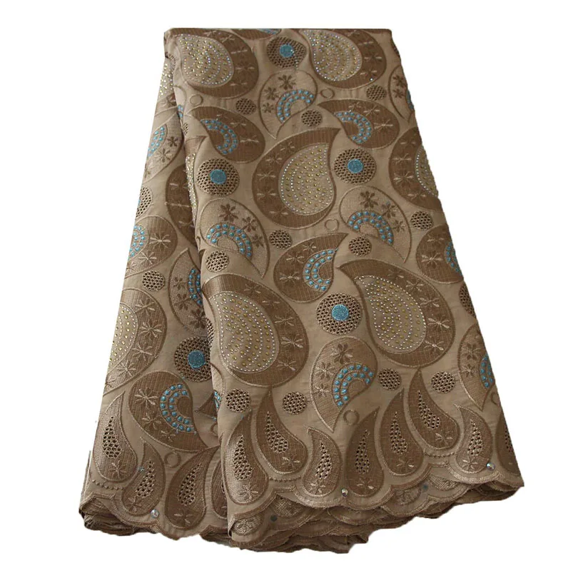 Gold swiss voile lace fabric