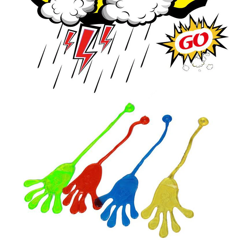 100PCS/lot Novelty Glitter Sticky Hands Gags Toys Funny Gadget