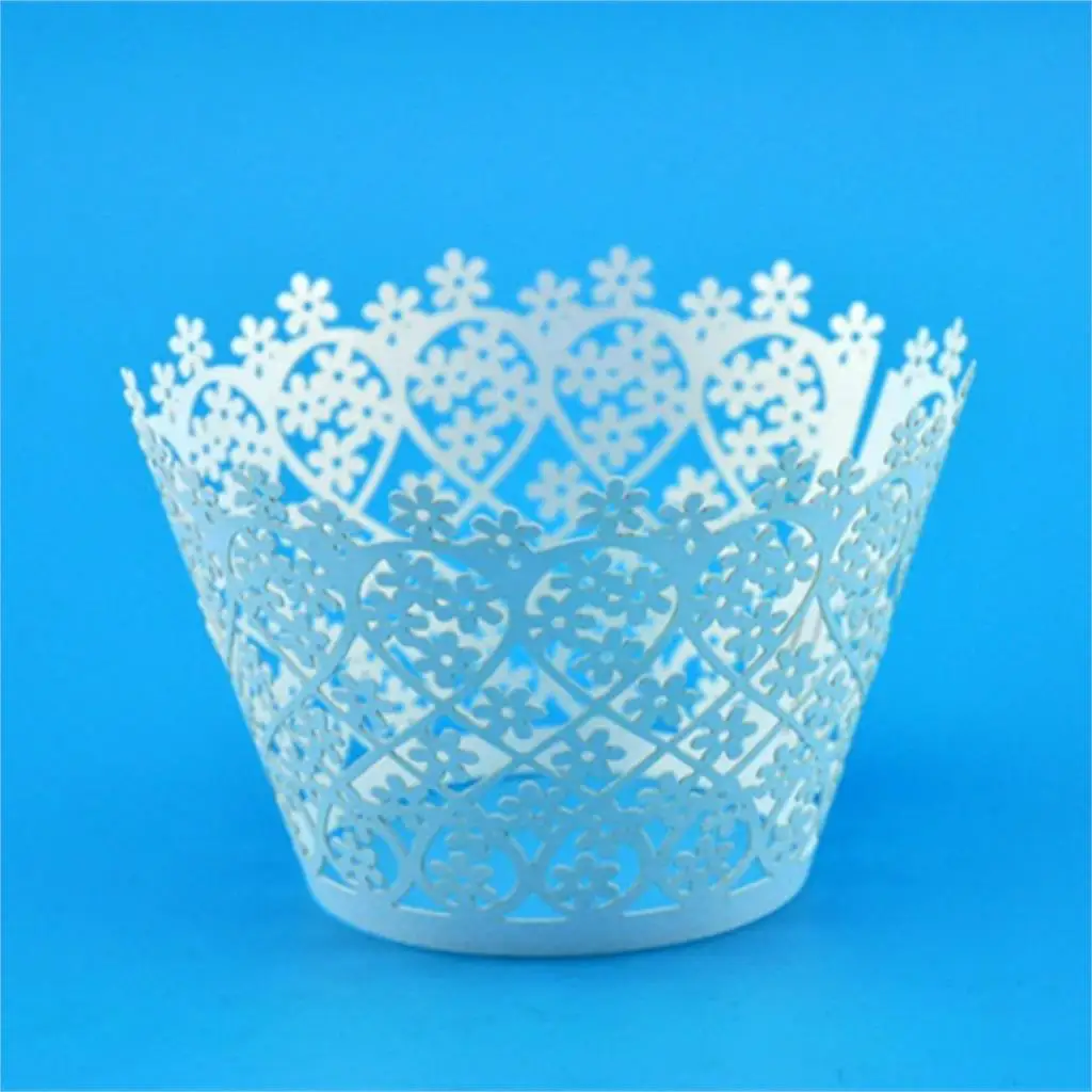

Wholesale Festa Pearly Paper Lace Flower Design Vine Lace Cup Cake Wrappers Table Deco Birthday Party Decor