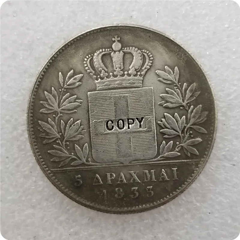 1833.1844.1845.1846 Greece 5 Drachmai Монета КОПИЯ памятные монеты-копия монеты медаль коллекционные монеты - Цвет: 1833