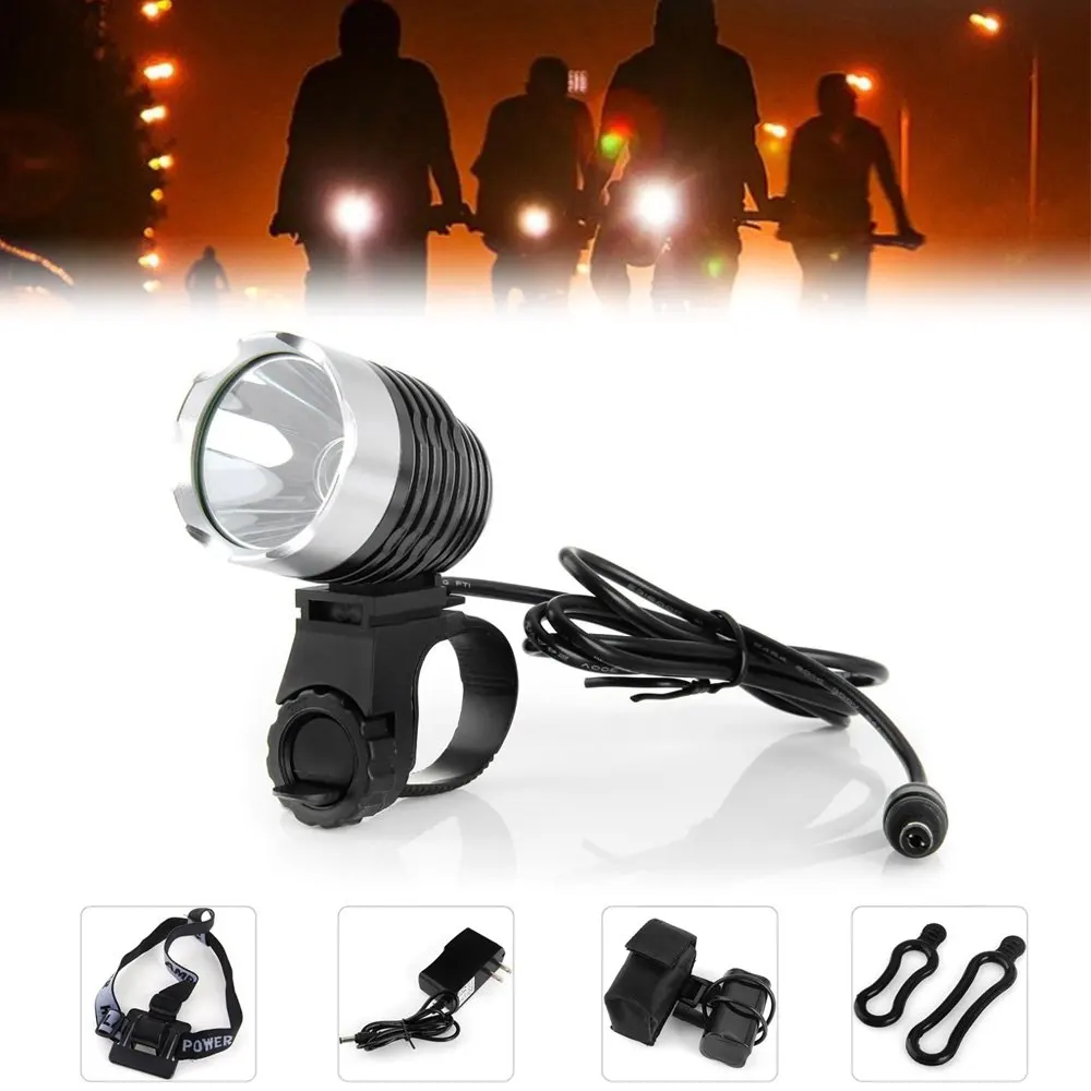 

Dark Knight 1200 Lumen Super Bright XML-U2 LED Bike Light Headlamp, Waterproof 6 Mode LED Bicycle Light Flashlight