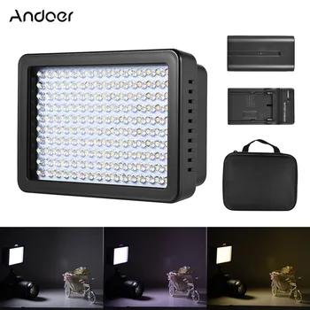 

Andoer 160LED Video Camera Light Lamp 10.5W 5600K w/Battery/Charger/3 Filter/Adapter/Bag for Canon Nikon Sony DSLR Studio Photo