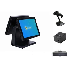 Хорошее качество 15 дюймов сенсорный экран двойной Экран POS