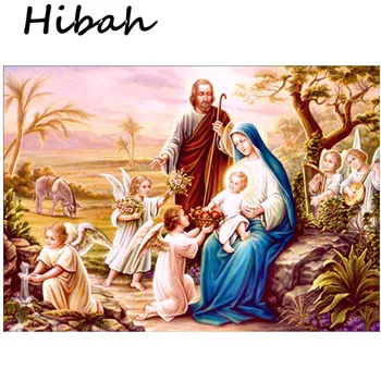 

Latest DIY Diamond Embroidered 5D Diamonds Drawing Cross Stitch Virgin and Angel Image Mosaic Home Decor
