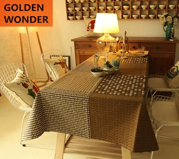 

Fashion Coffee Color Tablecloth Table Cover Rectangular Tea Table Cotton And Linen
