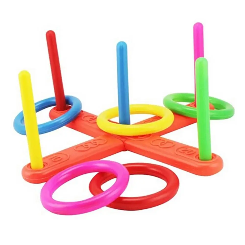 

kids 3D puzzle toy Fun Cross Ring Toss Set Carnival Outdoor Throwing Game Kids Developmental Toys Color shape cognitive toys
