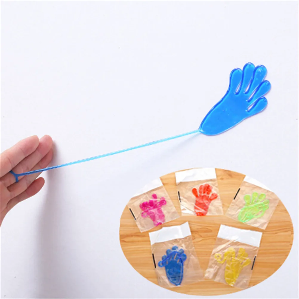5Pcs/lot Novelty Gift Fun Jokes Children Kids Sticky Hands Palm Elastic Sticky Slap Hands Palm Toy Party Favors Random