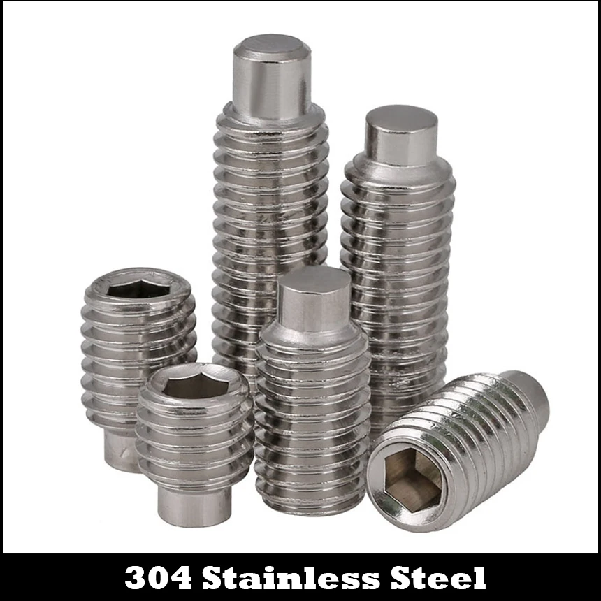 M4*6 M4x6 M4*8 M4x8 M4*10 M4x10 M4*12 M4x12 DIN915 304 Stainless Steel Hex Hexagon Socket Allen Head Grub Dog Point Set Screw m6 m6 6 8 10 12 16 m6x6 8 10 12 16 304 stainless steel 304ss din914 inner hexagon socket allen head grub cone point set screw