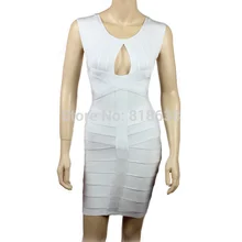 Все Белый Черный Замочная скважина Сексуальная Bodycon район Эластичный знаменитости Бандажное платье платья для вечеринок+ костюм