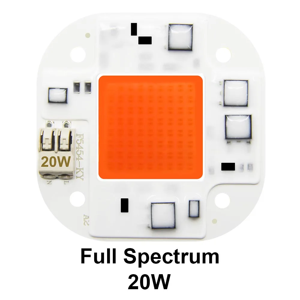20W Full Spectrum Hontiey светодиодный COB Чип 220 В 110 В Смарт IC нет необходимости драйвер лампы прожектор светильник 20 Вт 30 Вт 50 Вт теплый белый рост растений Точечный светильник ing - Испускаемый цвет: 20W Full Spectrum