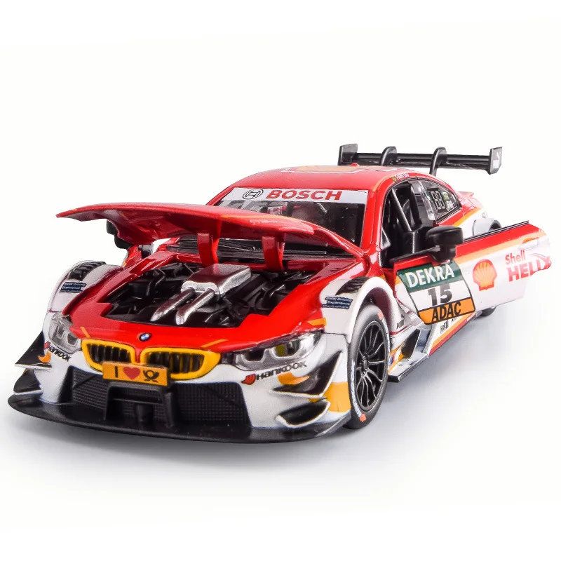 

1:32 Diecast Alloy Car Model Toys For Bmws M4 With Pull Back Function Electronic Toy With Simulation Light And Music For Kid Gif